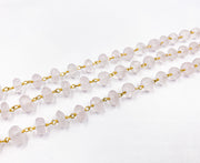 Rose Quartz Wire Wrap Chain